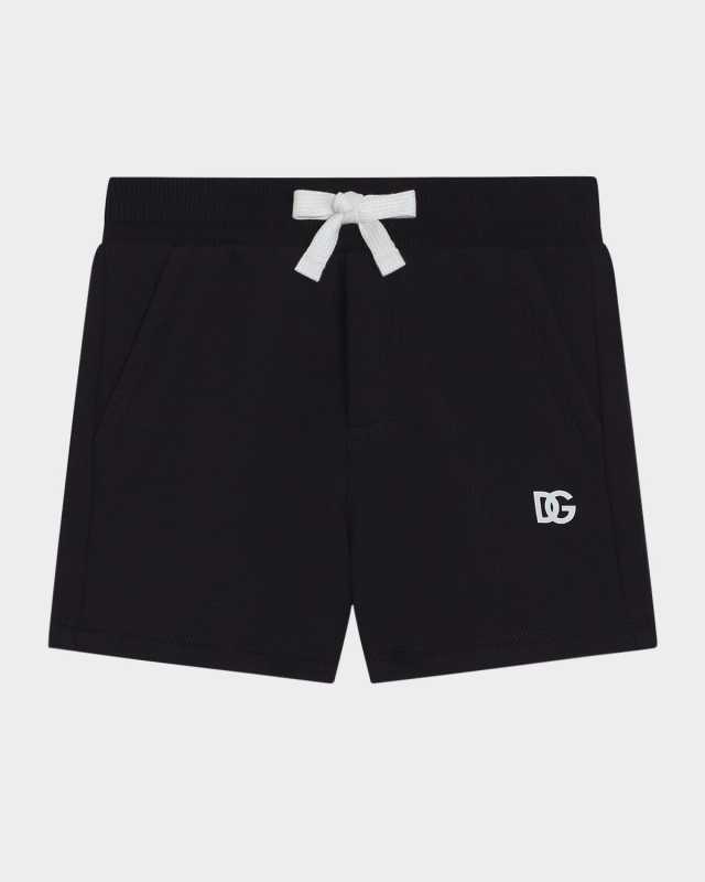 Boy's Jersey Jogger Shorts W/ Rubber DG Logo, Size 1